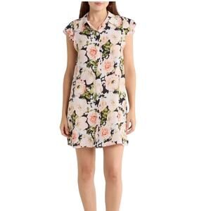 Alice + Olivia Jem Ruffle Cap Sleeve Mini Shirtdress Morningside Floral NWT SM